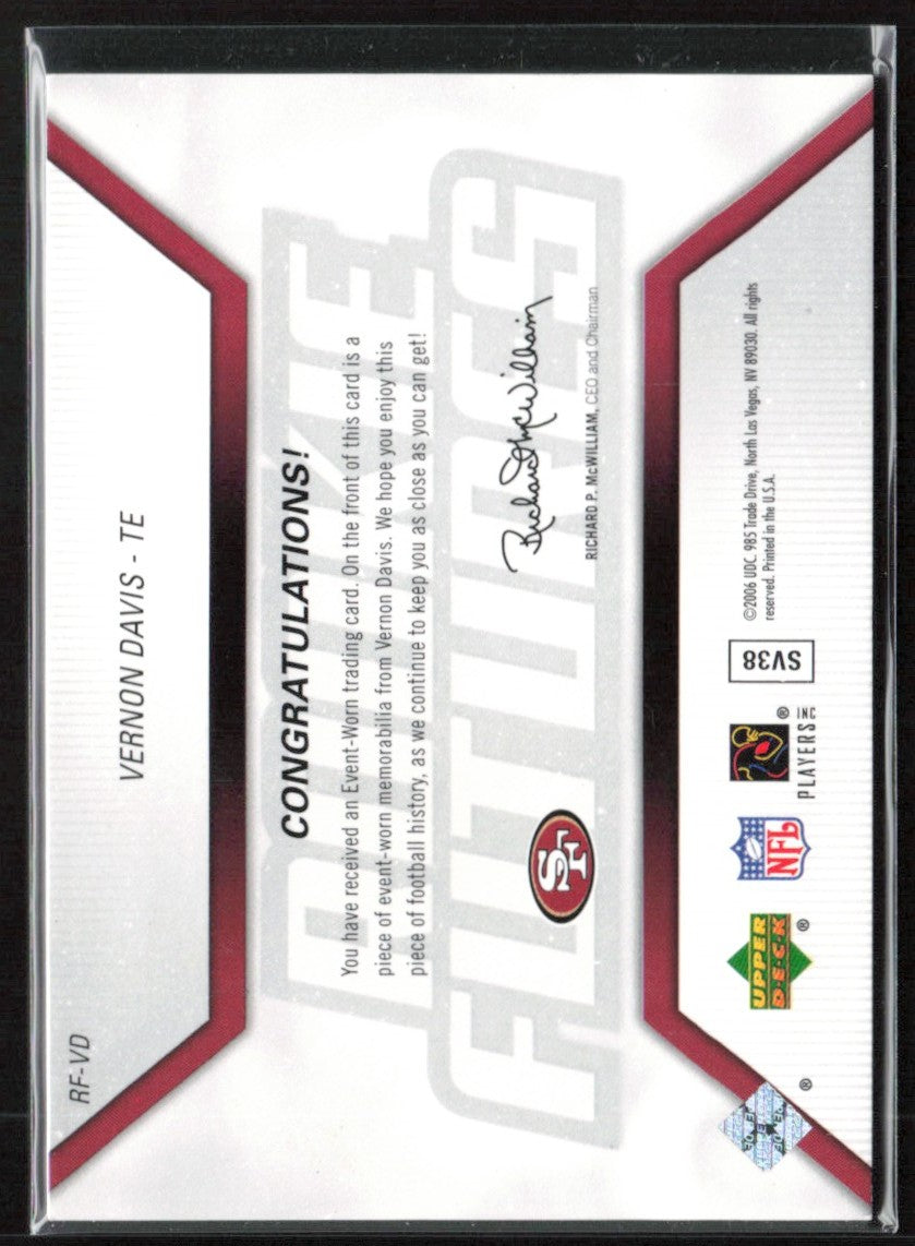 Vernon Davis 2006 Upper Deck Rookie Futures Jersey #RF-VD San Francisco 49ers
