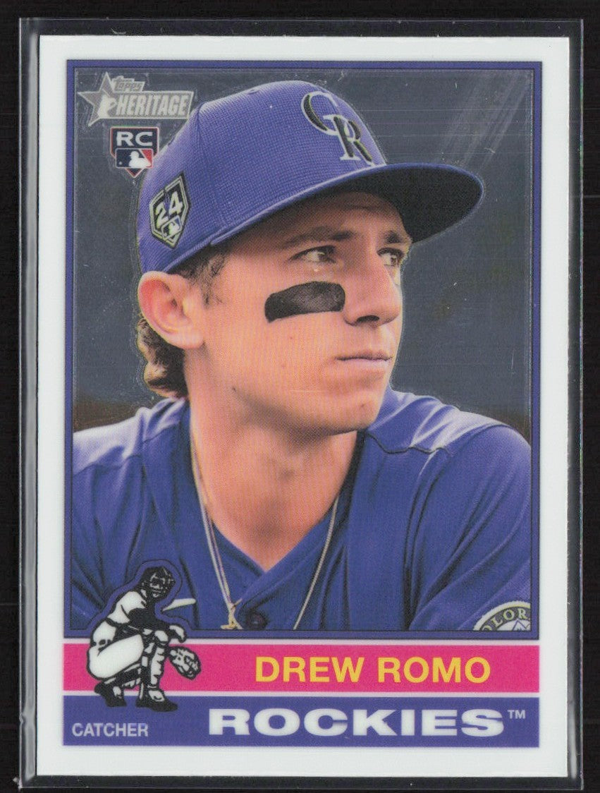 Drew Romo 2025 Topps Heritage Chrome RC #386 Colorado Rockies