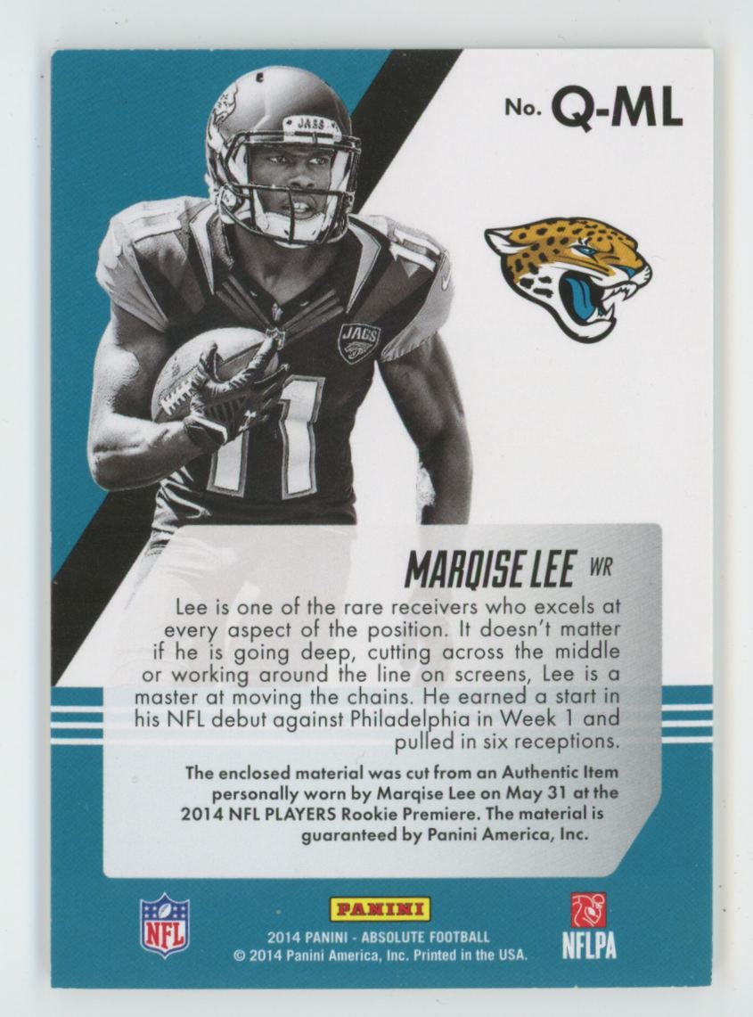 Marqise Lee 2014 Panini Absolute Tools of the Trade RC /249 Jersey #Q-ML