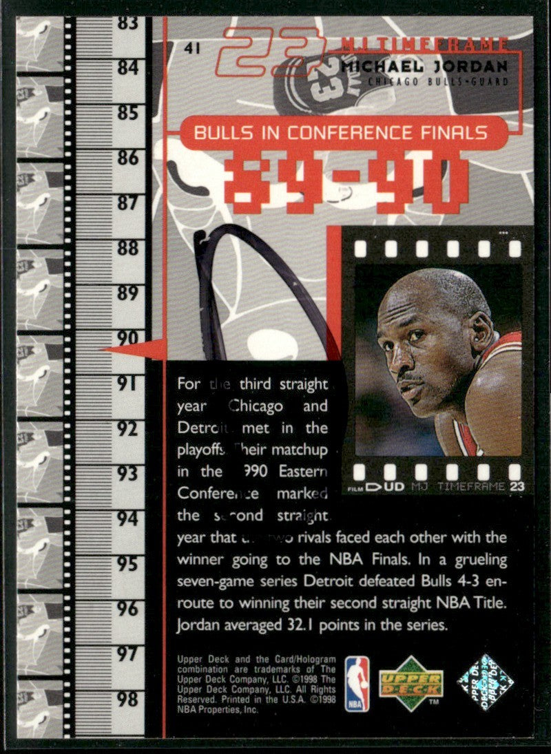 Michael Jordan 1998 Upper Deck MJ TimeFrame #41 Chicago Bulls