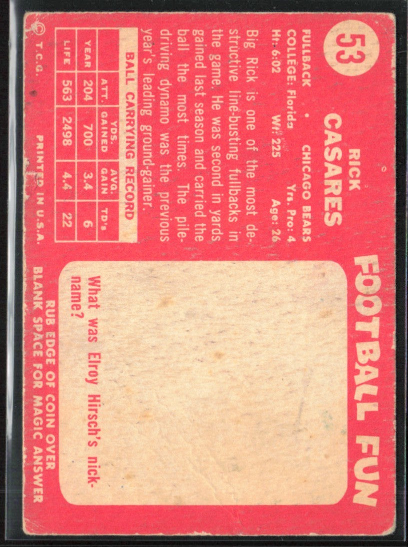 Rick Casares 1958 Topps #53 Chicago Bears