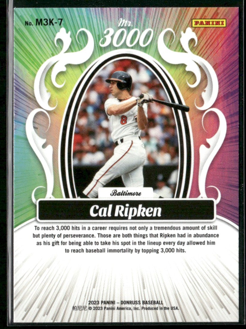 Cal Ripken 2023 Donruss Mr. 3000 #M3K-7 Baltimore Orioles