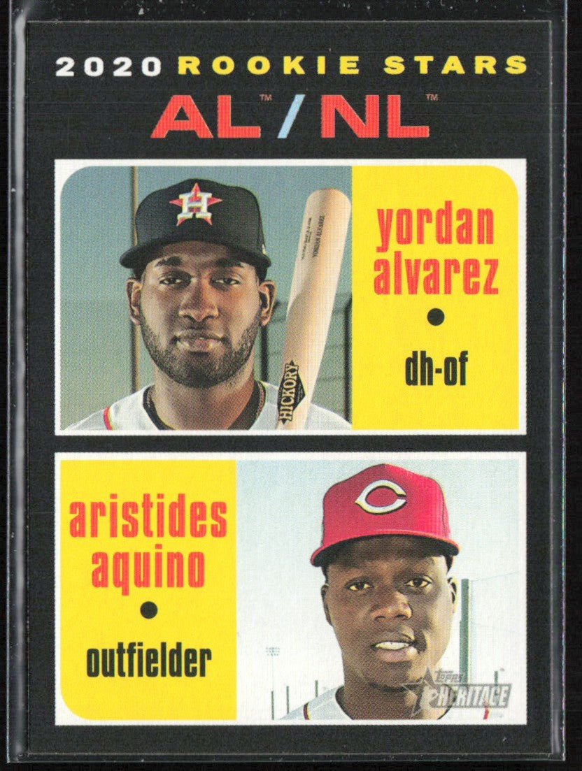 Aristides Aquino/ Yordan Alvarez 2020 Topps Heritage RC #54
