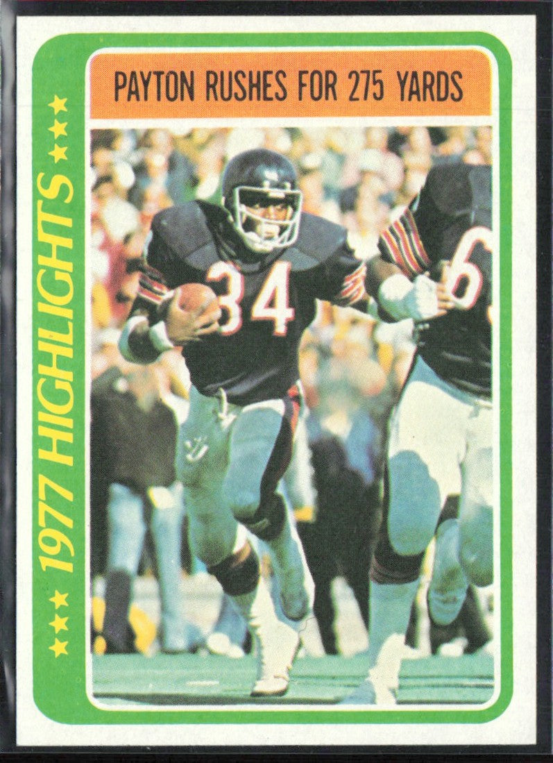 Walter Payton 1978 Topps #3 Chicago Bears