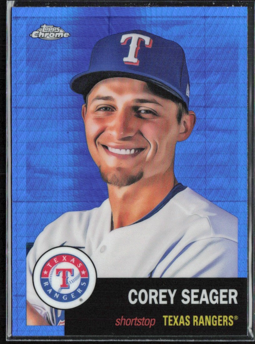 Corey Seager 2022 Topps Chrome Platinum Anniversary Blue Prism Refractor #310