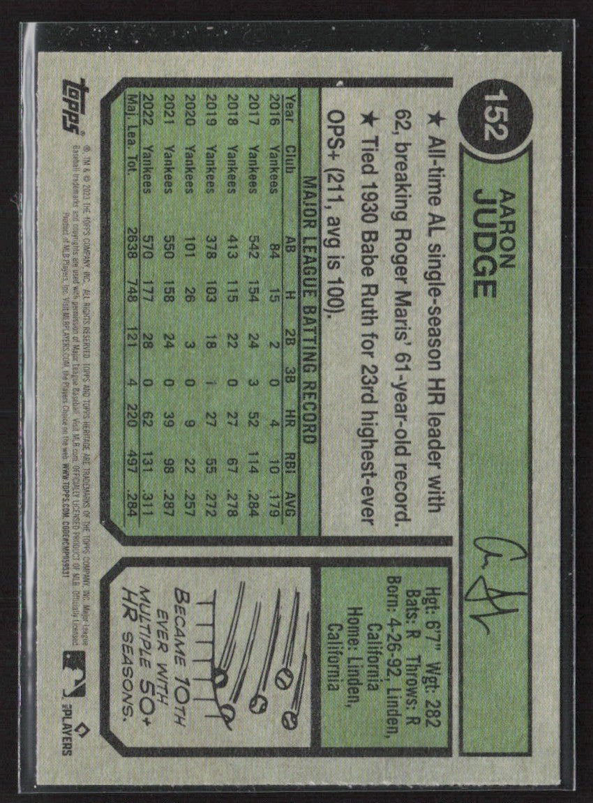 Aaron Judge 2023 Topps Heritage #152 New York Yankees