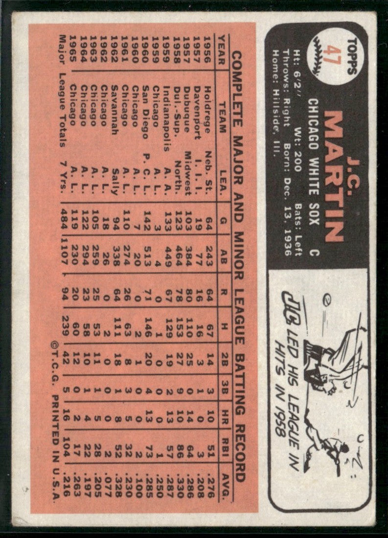 J.C. Martin 1966 Topps #47 Chicago White Sox