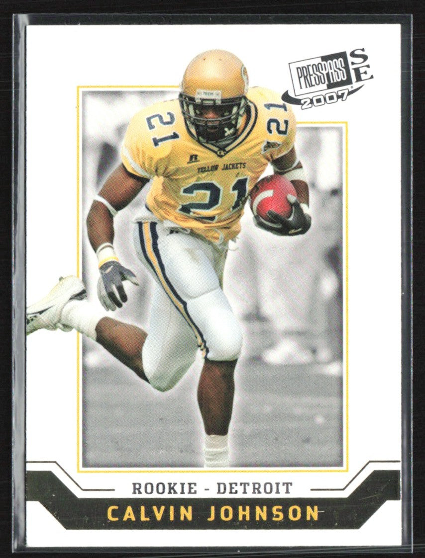 Calvin Johnson 2007 Press Pass SE RC #R7 Georgia Tech Yellow Jackets