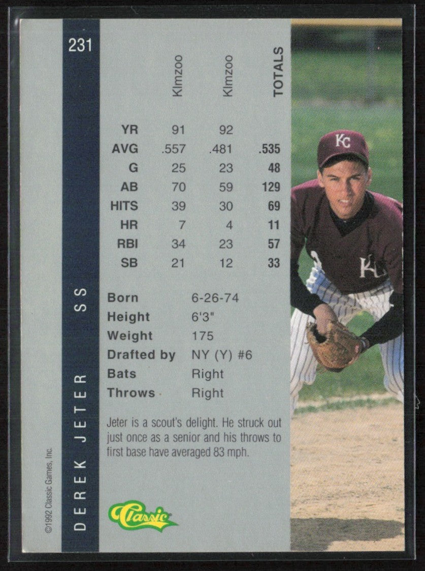 Derek Jeter 1992 Classic Four Sport #231 New York Yankees