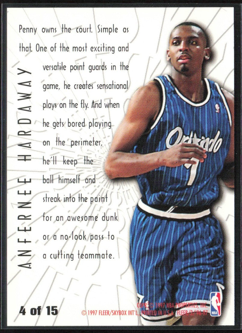 Anfernee Hardaway 1996 Fleer Swing Shift #4 Orlando Magic