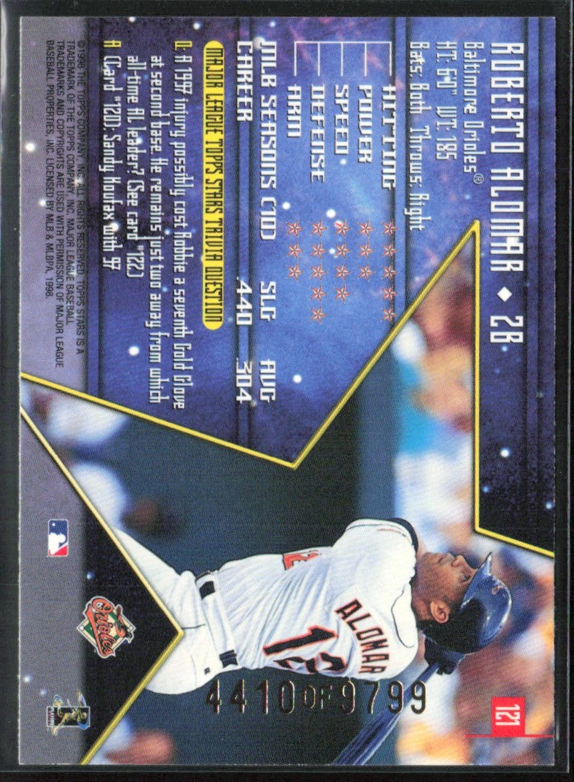 Roberto Alomar 1998 Topps Stars /9799 #121 Baltimore Orioles