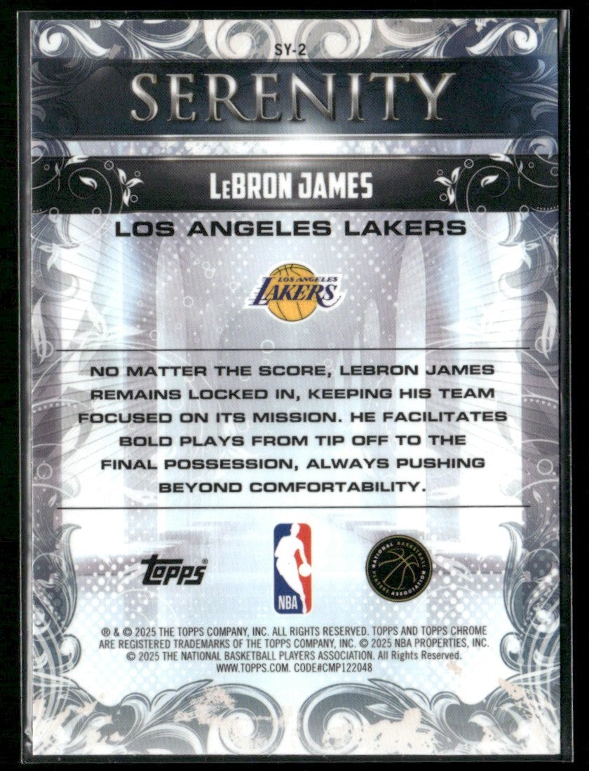 LeBron James 2025 Topps Chrome Serenity #SY-2 Los Angeles Lakers