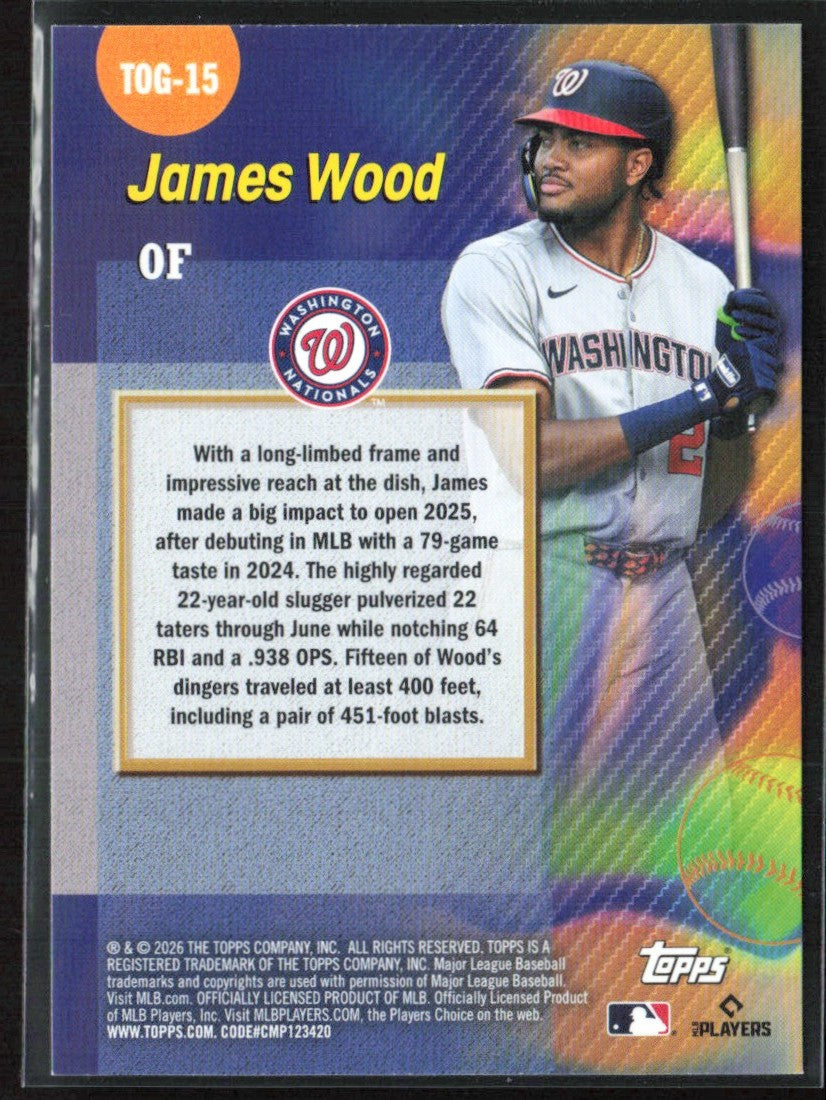 James Wood 2026 Topps Titans Game #TOG-15 Washington Nationals