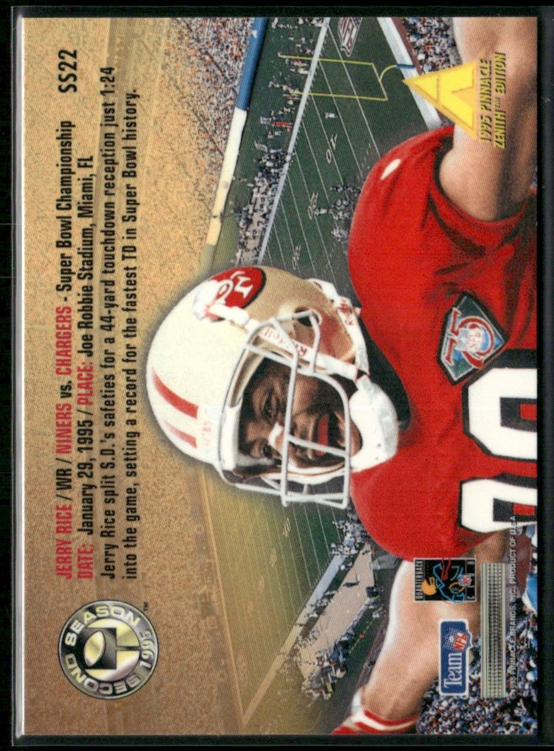Jerry Rice 1995 Pinnacle Second Season #SS22 San Francisco 49ers