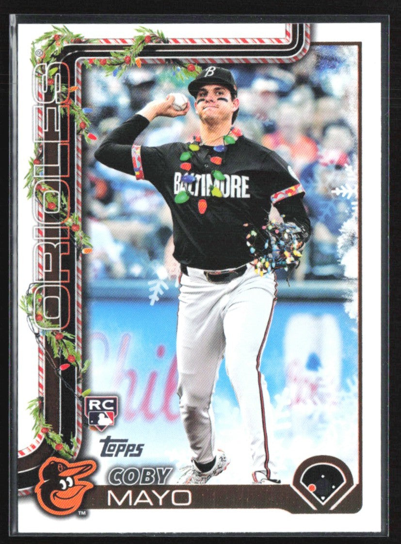 Coby Mayo 2025 Topps Holiday Christmas Lights SP RC #H118 Baltimore Orioles