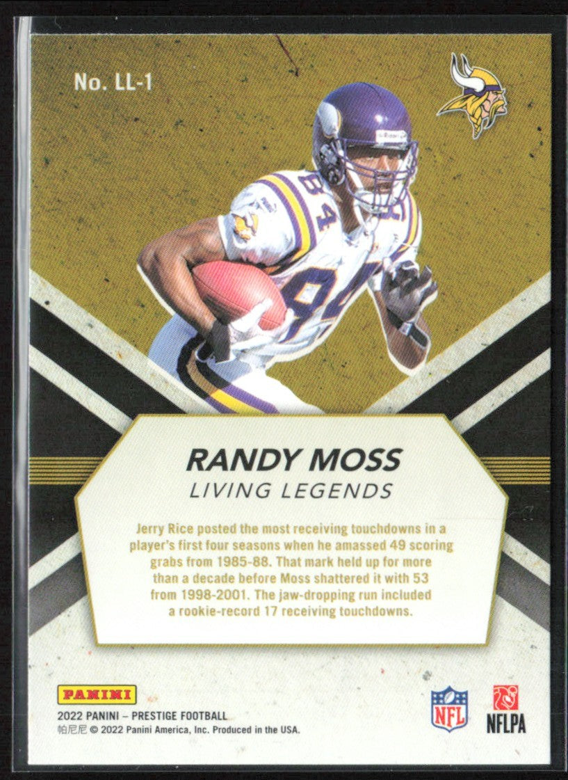 Randy Moss 2022 Panini Prestige Living Legends #LL-1 Minnesota Vikings