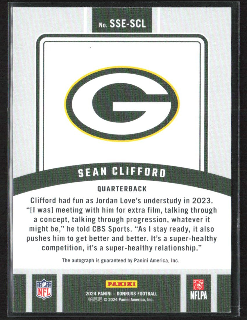 Sean Clifford 2024 Donruss Signature Series AUTO #SSE-SCL Green Bay Packers