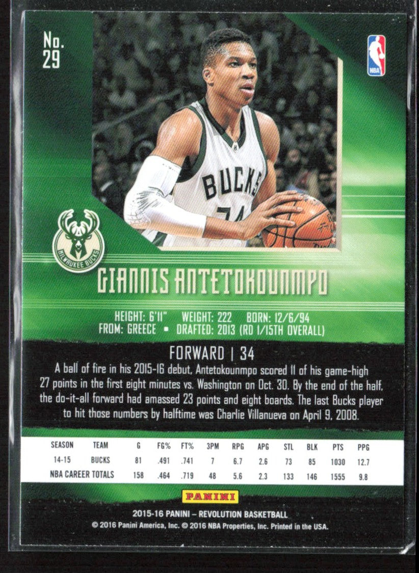 Giannis Antetokounmpo 2015 Panini Revolution #29 Milwaukee Bucks
