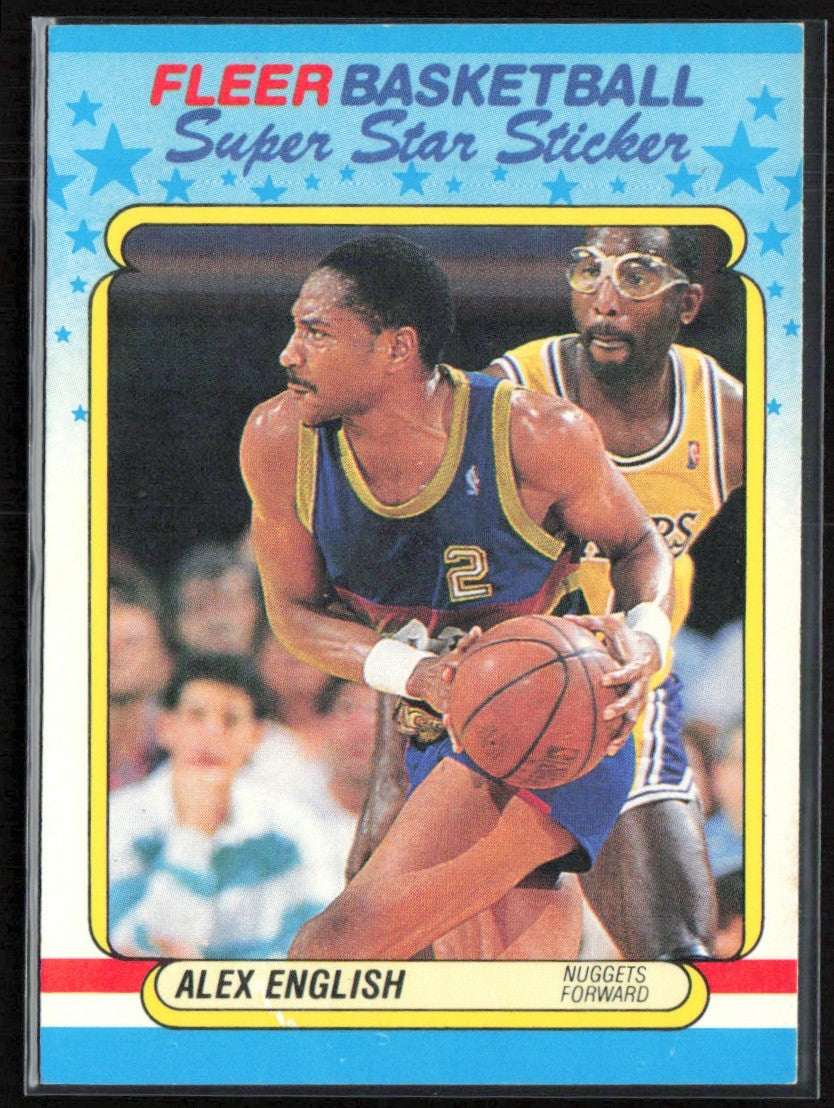 Alex English 1988 Fleer Stickers #4 Denver Nuggets
