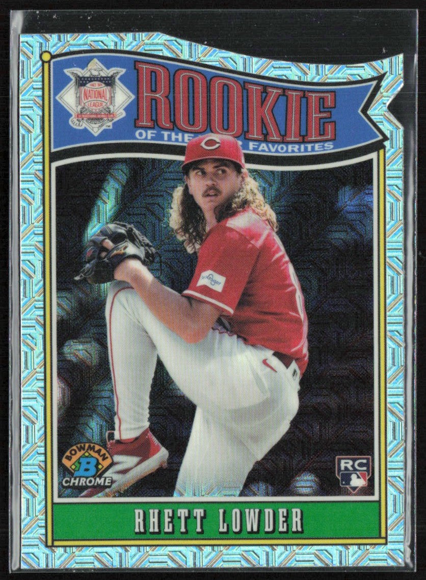 Rhett Lowder 2025 Bowman Rookie of the Year Favorites Mojo Refractor RC #ROY-11