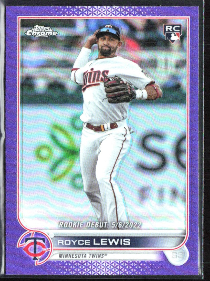 Royce Lewis 2022 Topps Chrome Purple Refractor RC #USC79 Minnesota Twins