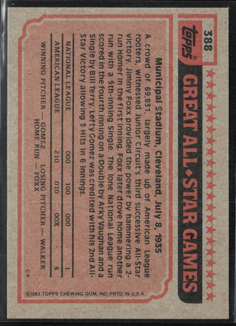 George Brett 1983 Topps All-Star #388 Kansas City Royals