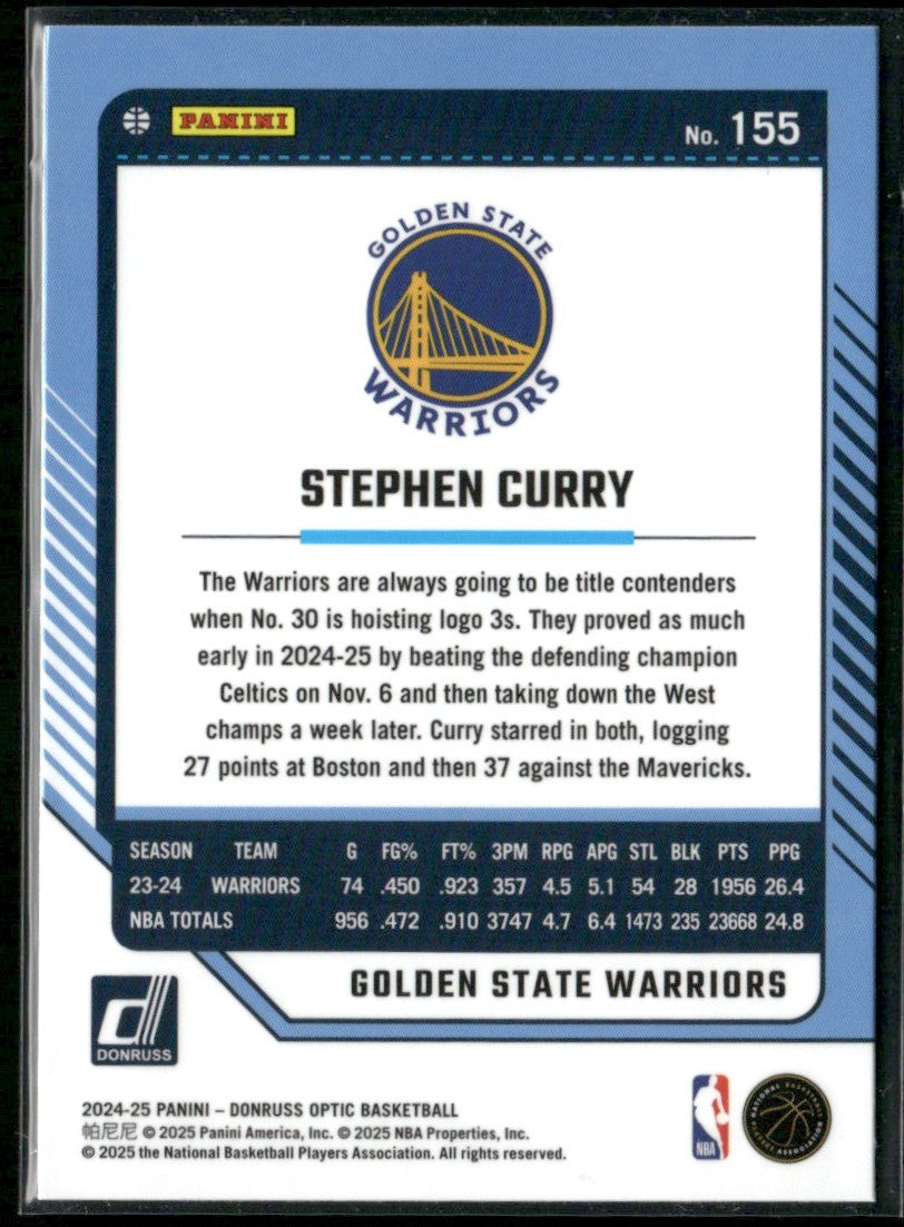 Stephen Curry 2024 Donruss Optic #155 Golden State Warriors