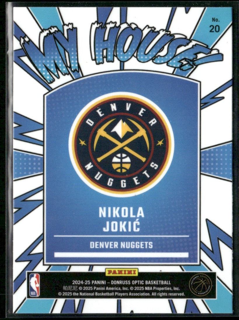 Nikola Jokic 2024 Donruss Optic My House #20 Denver Nuggets