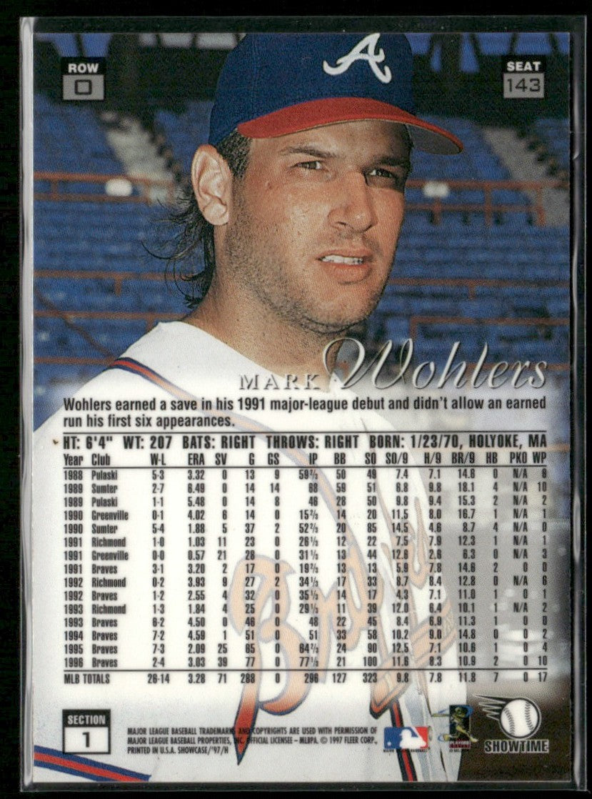 Mark Wohlers 1997 Fleer Skybox Showcase Row 0 #143 Atlanta Braves