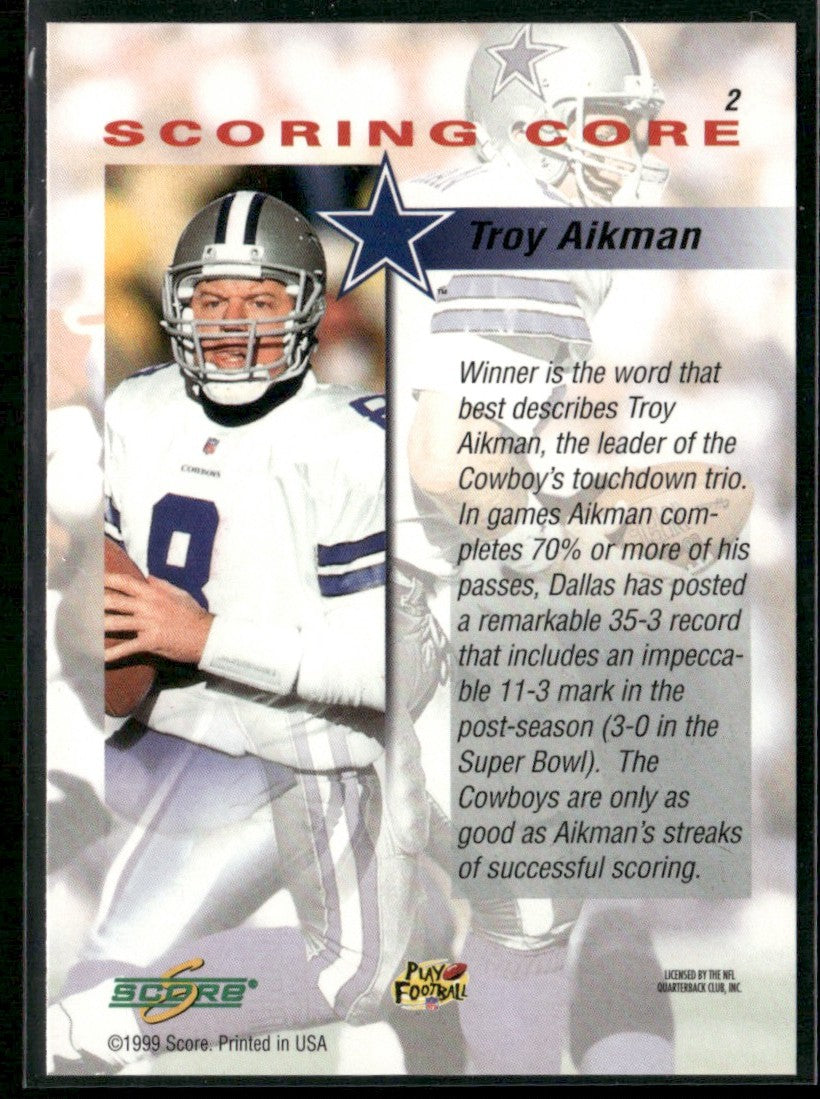 Troy Aikman 1999 Score Scoring Core #2 Dallas Cowboys