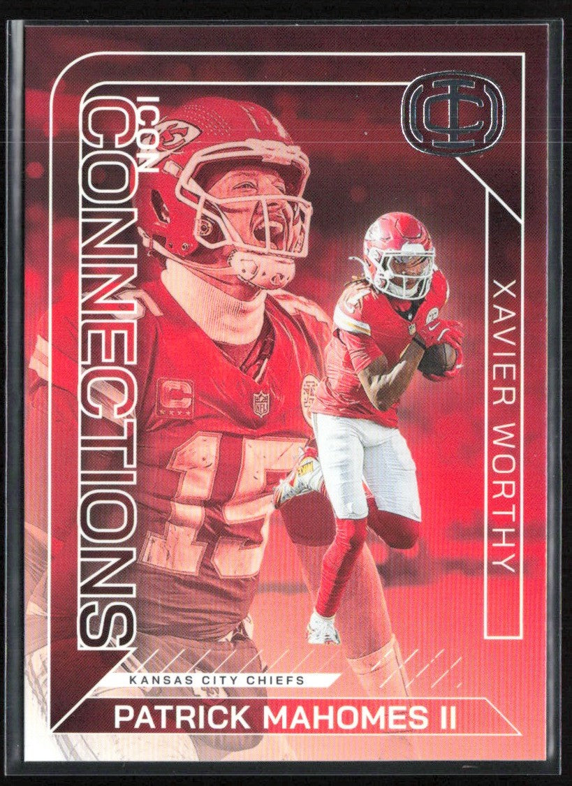 Patrick Mahomes II Xavier Worthy 2025 Panini Icon Collection Connections #IC-2