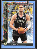 Brook Lopez 2025 Topps Holiday Light Blue & White Glitter #H47 Milwaukee Bucks