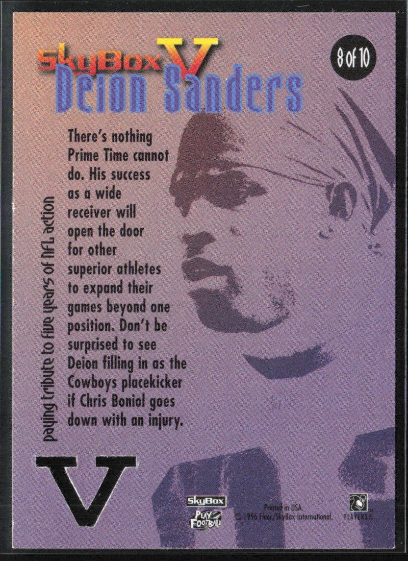 Deion Sanders 1996 SkyBox Premium V #8 Dallas Cowboys