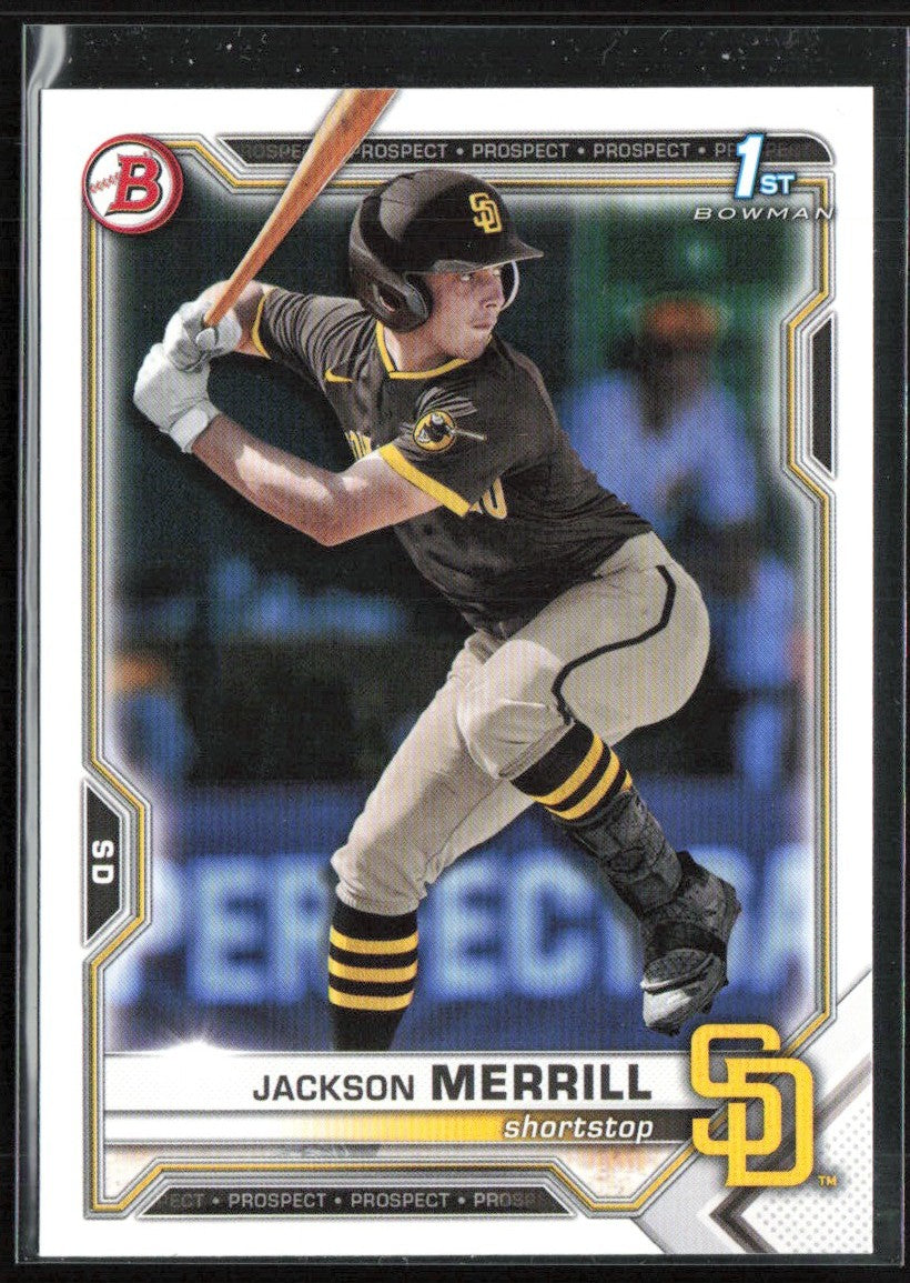 Jackson Merrill 2021 Bowman Draft #BD-119 San Diego Padres