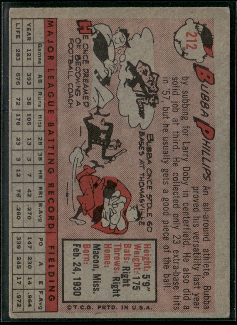 Bubba Phillips 1958 Topps #212 Chicago White Sox