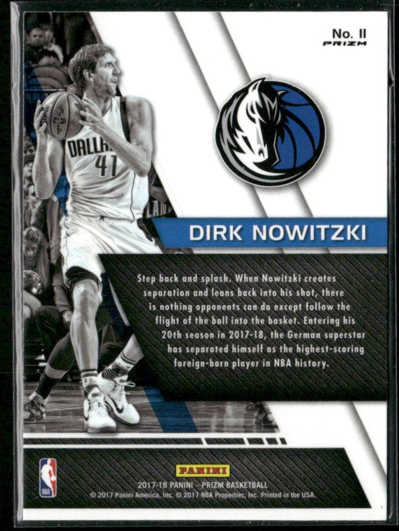Dirk Nowitzki 2017 Panini Prizm Fundamentals Silver #11 Dallas Mavericks