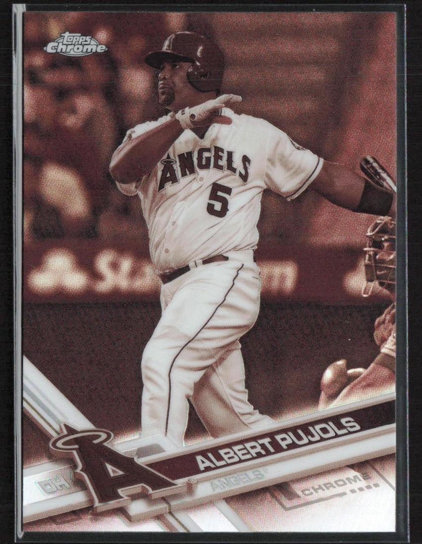 Albert Pujols 2017 Topps Chrome Sepia Refractor #65 Los Angeles Angels
