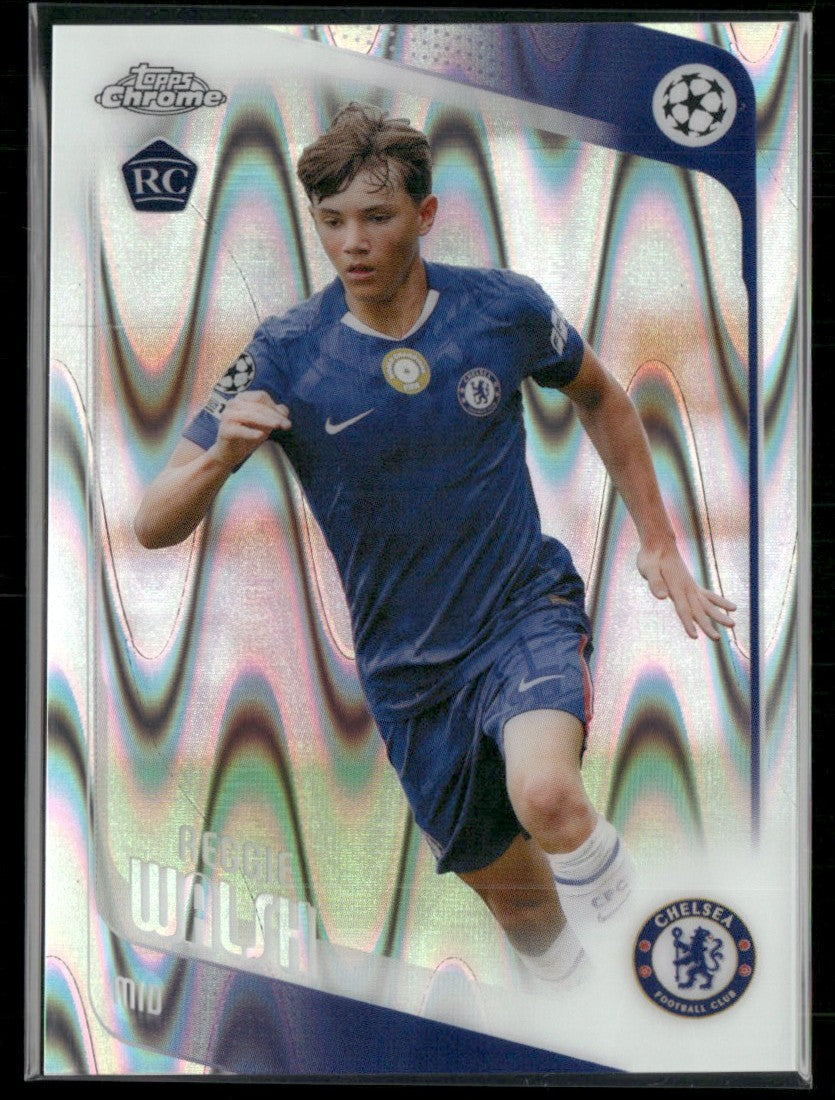 Reggie Walsh 2025 Topps Chrome UEFA Club Competitions Raywave RC #70 Chelsea