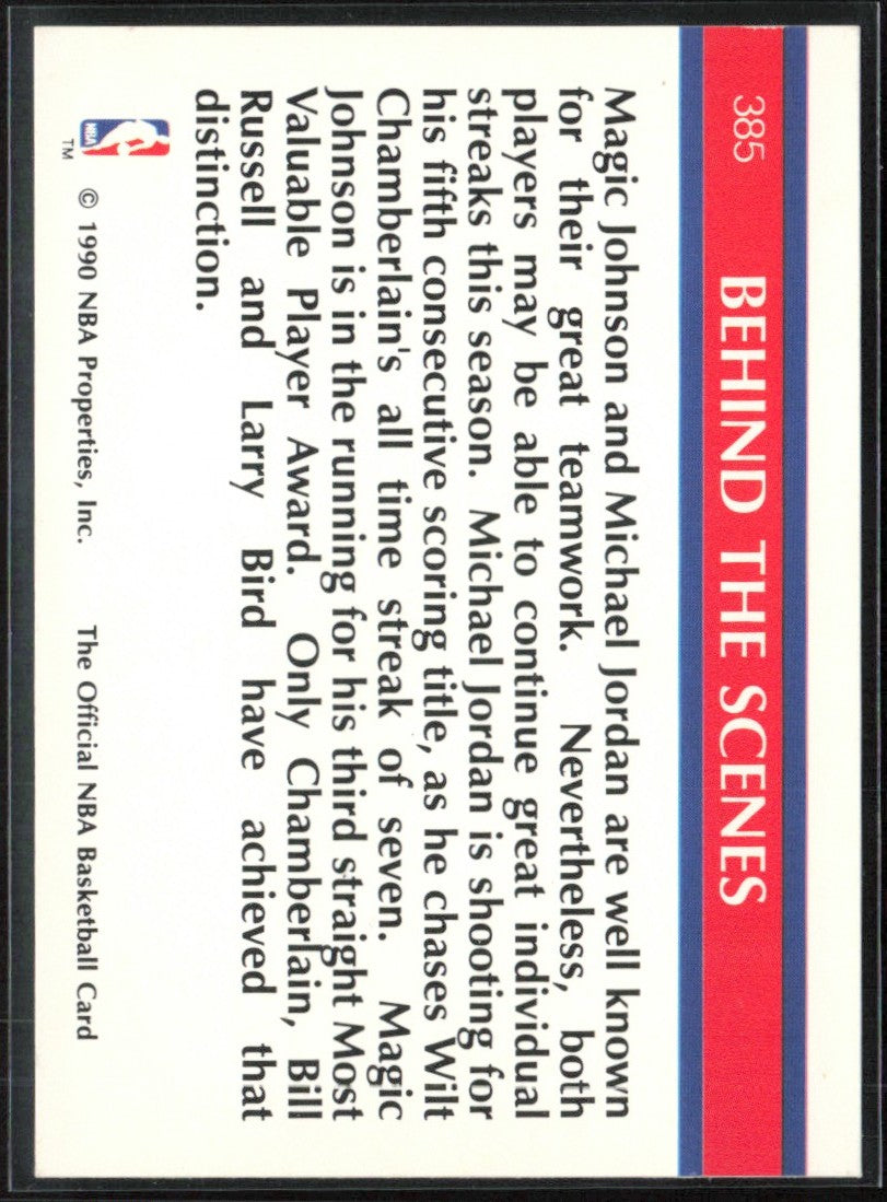 Magic Johnson Michael Jordan 1990 NBA Hoops Super Streaks #385