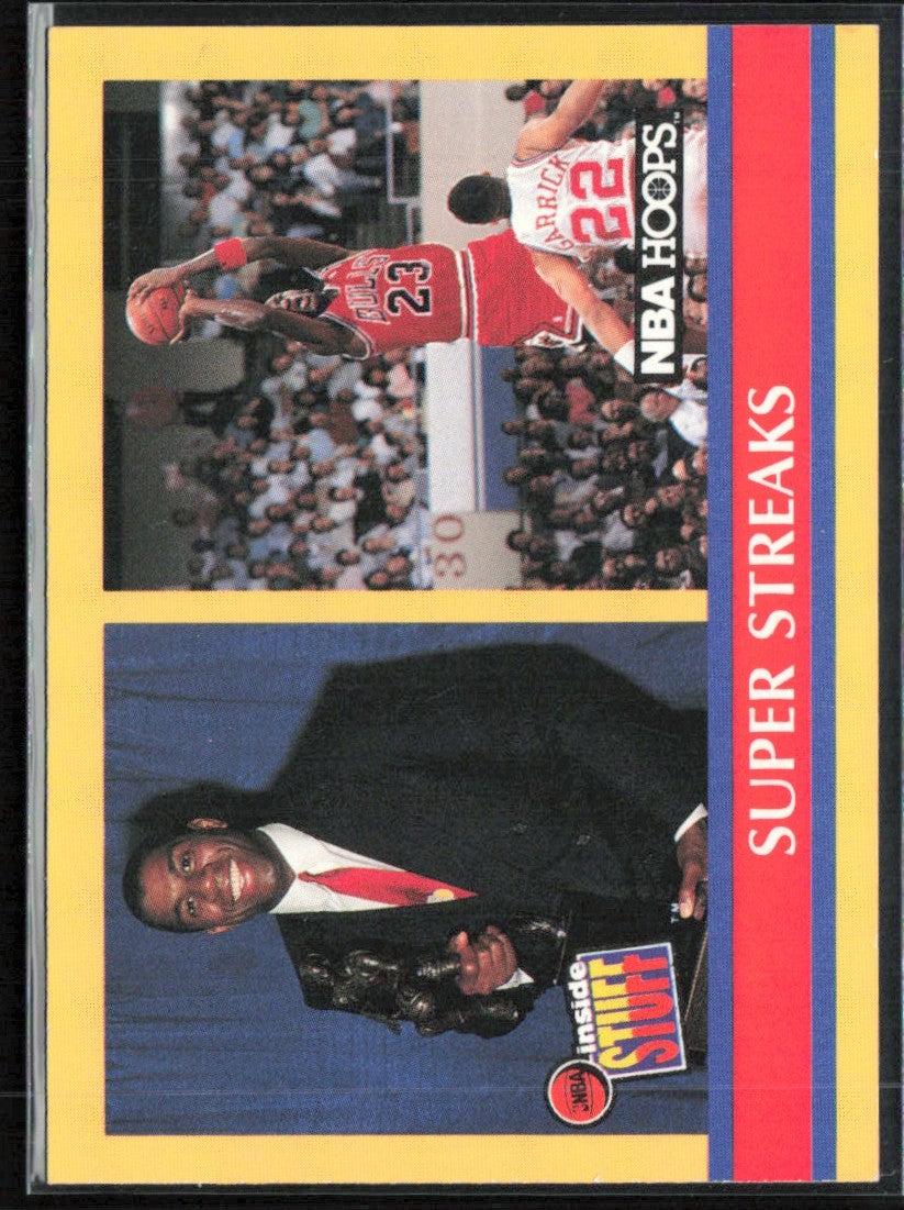 Magic Johnson Michael Jordan 1990 NBA Hoops Super Streaks #385