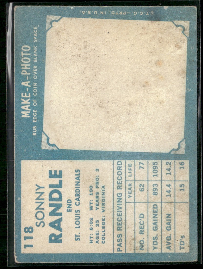 Sonny Randle 1961 Topps RC #118 St. Louis Cardinals