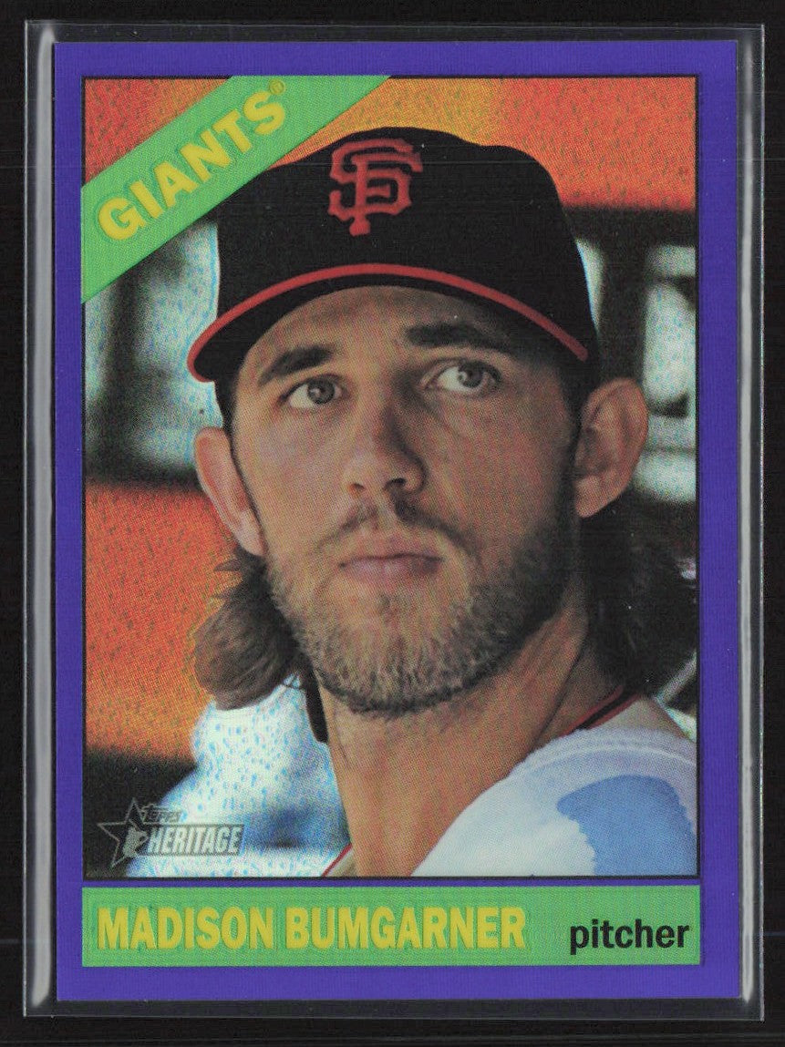 Madison Bumgarner 2015 Topps Heritage Chrome Purple Refractor #THC-260
