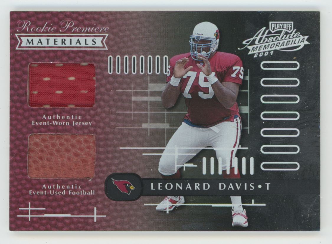 Leonard Davis 2001 Playoff Absolute Rookie Premiere Materials RC /850 Jersey