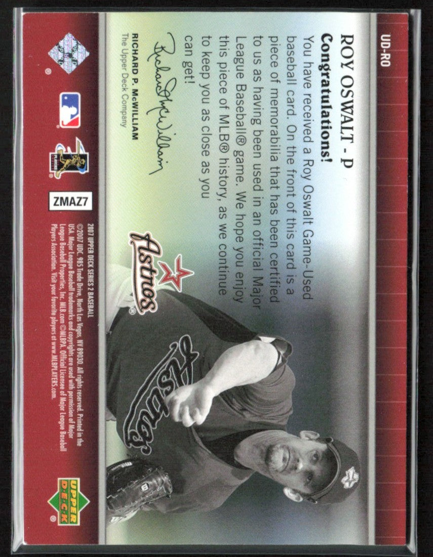 Roy Oswalt 2007 Upper Deck UD Game Materials Jersey #UD-RO Houston Astros