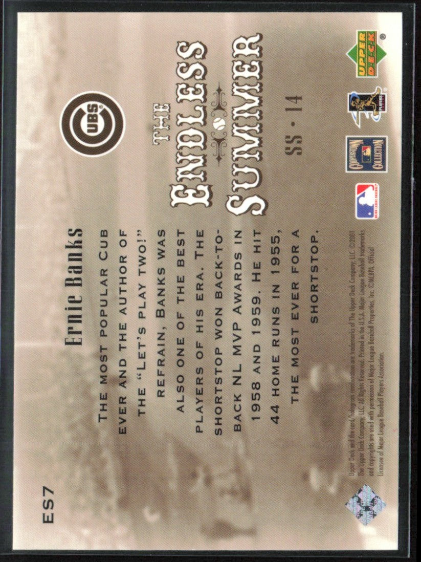 Ernie Banks 2001 Upper Deck Hall of Famers Endless Summer #ES7 Chicago Cubs