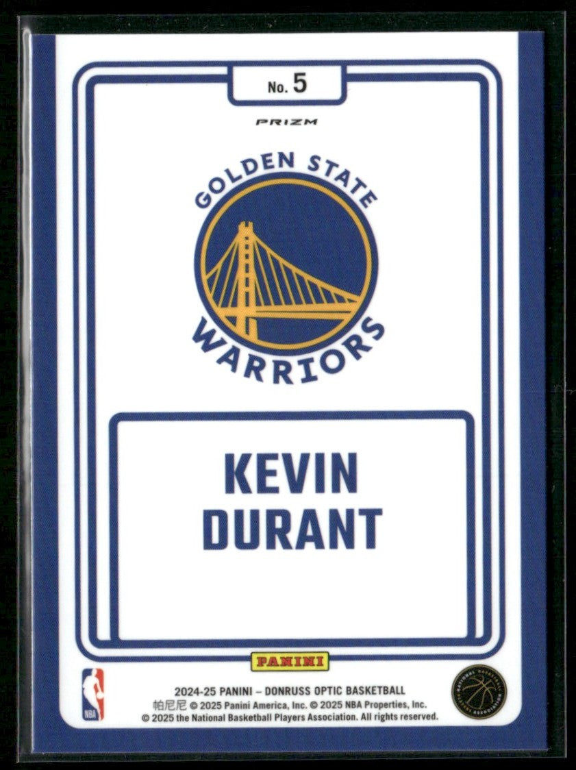 Kevin Durant 2024 Donruss Optic Winner Stays Purple Prizm #5