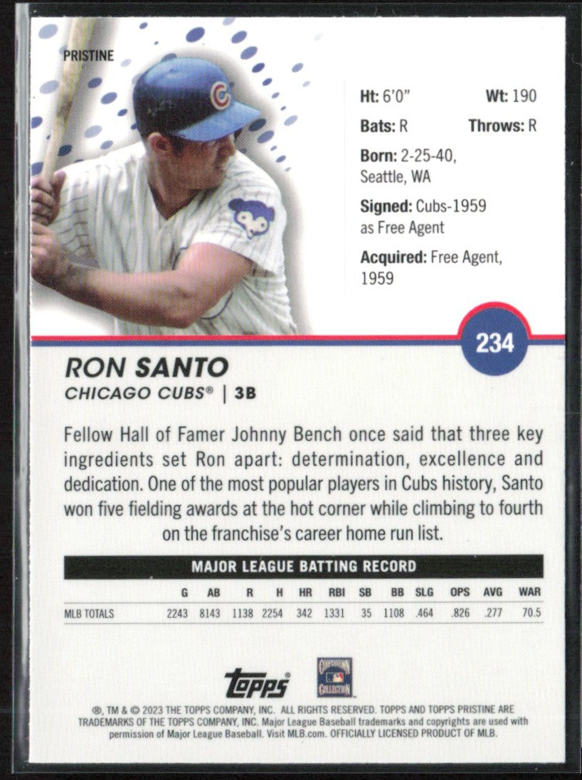 Ron Santo 2023 Topps Pristine #234 Chicago Cubs