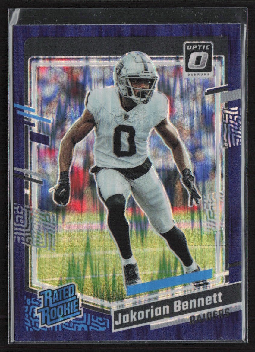Jakorian Bennett 2023 Donruss Optic Purple Shock RC #259 Las Vegas Raiders