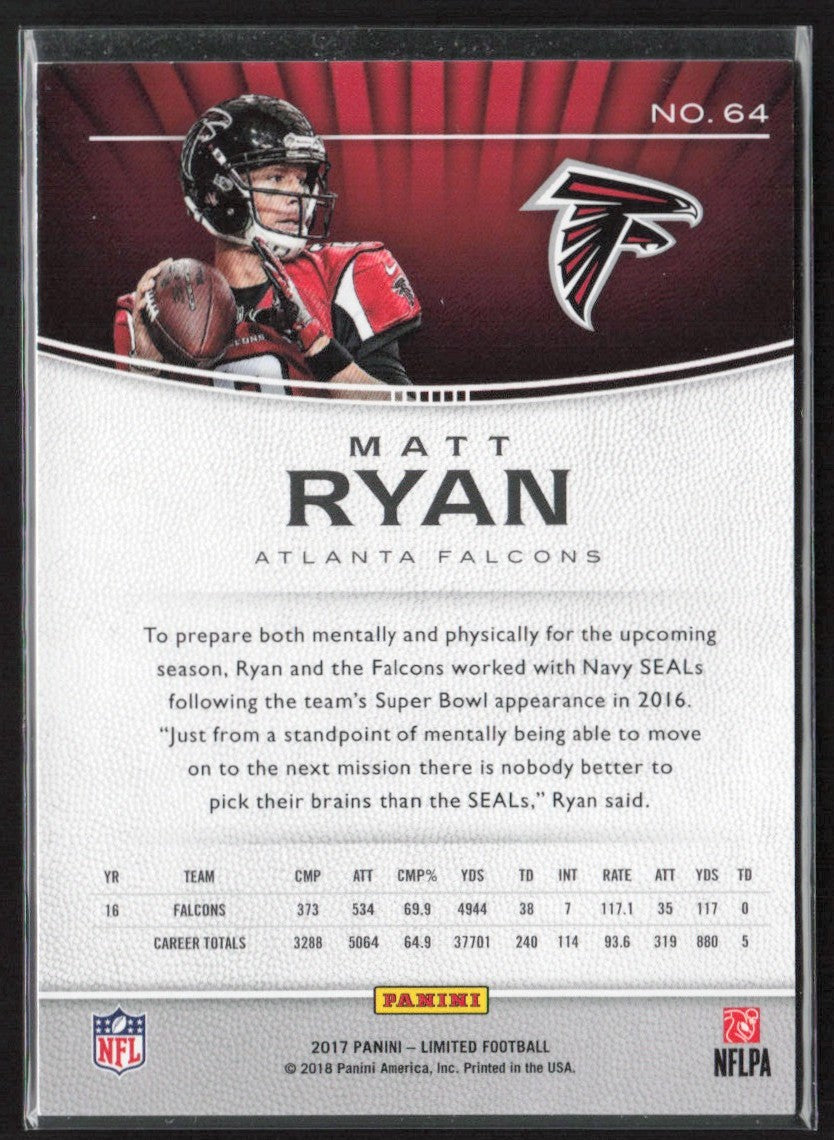 Matt Ryan 2017 Panini Limited #64 Atlanta Falcons