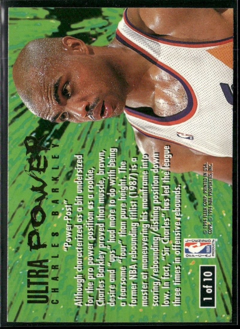 Charles Barkley 1994 Fleer Ultra Power #1 Phoenix Suns